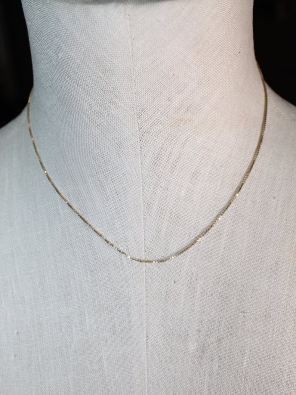 Gold Tone 925 Sterling Silver 18" Box Link Chain Necklace